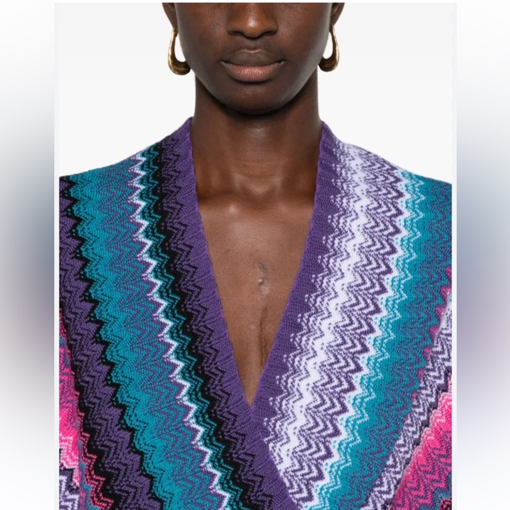 MISSONI zig Zac knit cardigan sweater crochet long